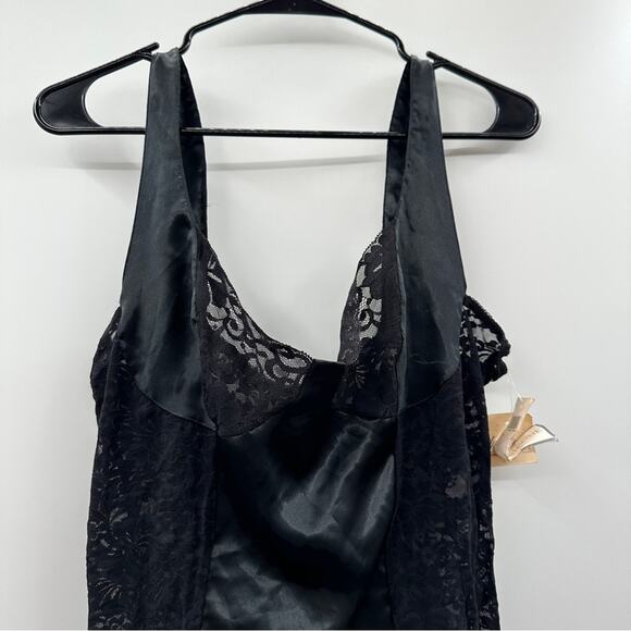 Vintage Evan Picone Black Lace Sleeveless Intimate Lingerie Slip Dress Size L - Picture 2 of 10
